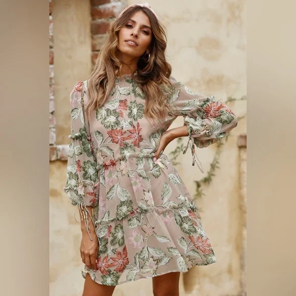 MAKE IT OBVIOUS DRESS MOCHA  Hello Molly mini dress size US 2 open back - Picture 3 of 13